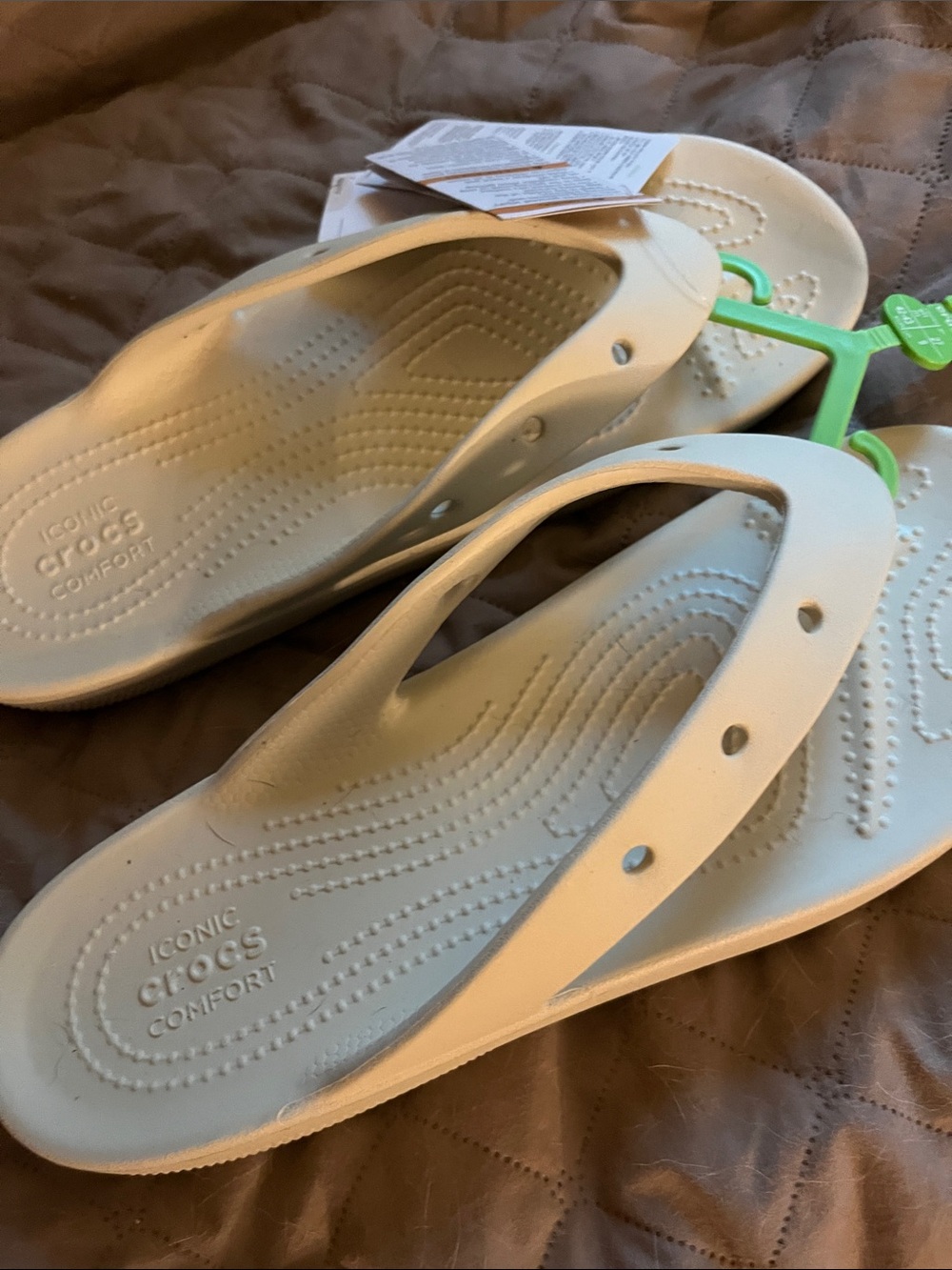 CROCS Women’s Flip Flop Sandals - Light Beige - Picture 4 of 5